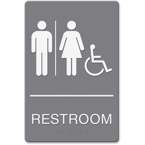 Picture of Headline Signs ADA Wheelchair/RESTROOM Image Sign