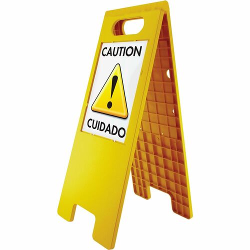 Headline Signs Customizable Tent Sign - 10.5" Width x 25.5" Height - 8.50" Holding Width x 11" Holding Height - Rectangular Shape - Double Sided - Heavy Duty - Plastic - Yellow - 1 Each