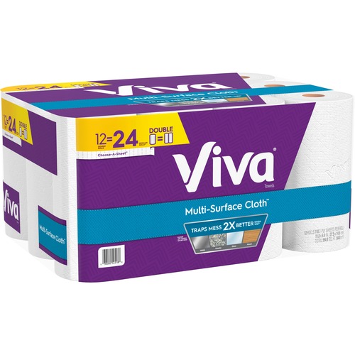 Viva Multi-Surface Cloth Towels - 2 Ply - White - 12 / Pack