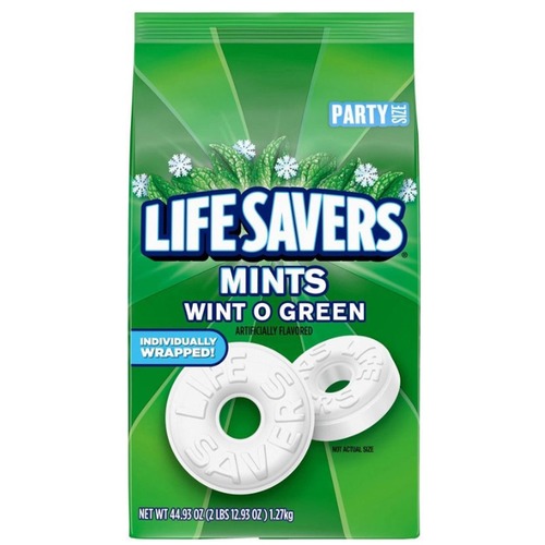 LifeSavers Wint O Green Mints Candy - Wint-O-Green - Individually Wrapped - 2.81 lb - 1 Each
