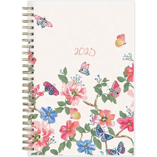 Blue Sky™ Weekly Planning Calendar, 5” x 8”, Fly By Frosted, January to December 2023, 140196 - Medium Size - Monthly, Weekly - 12 Month - January 2023 - December 2023 - 1 Week, 1 Month Double Page Layout - 5" x 8" White Sheet - Twin Wir