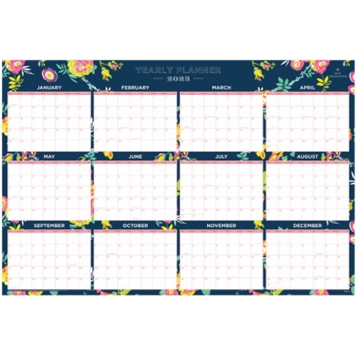 Day Designer Laminated Monthly Wall Calendar, 36” x 24”, Peyton Navy, January To December 2023, 103632 - Personal/Home Office - Yearly - 12 Month - January 2023 - December 2023 - 36" x 24" Sheet Size - Multicolor, Blue - Laminate - Peyton Navy