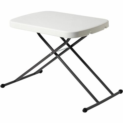 Realspace® Personal Folding Table, Platinum - Rectangle Top - 25 lb Capacity - Height Adjustable - 20" Table Top Length x 30" Table Top Width - Multipurpose, Office, Home, Business Environment - Platinum - Polyethylene Top Material - 1 Each