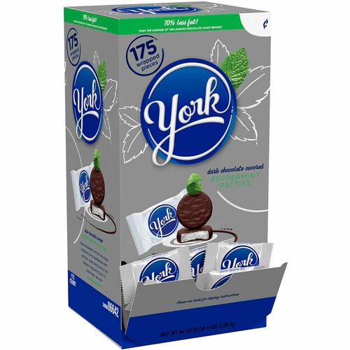 YORK Peppermint Paddies - Peppermint, Dark Chocolate - 5.25 lb - 175 / Carton