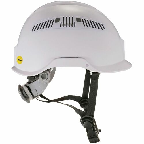 Ergodyne Skullerz 8975-MIPS Type 1 Safety Helmet - Recommended for: Construction, Utility, Oil & Gas, Forestry, Mining, General Purpose - Impact, Visibility, Eye, Head Protection - White - Adjustable, Chin Strap, Comfortable, Sweatband, Breathable, Machin