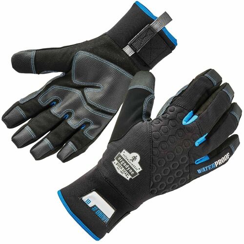Ergodyne 818WP Thermal Waterproof Work Gloves - Thermal, Cold Temperature, Weather Protection - 10 Size Number - Extra Large Size - Synthetic Leather - Black - Touchscreen Capable - Breathable, Reinforced, Machine Washable, Weather Resistant, Durable, Rug