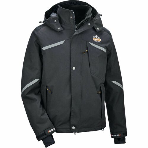 N-Ferno 6466 Winter Work Jacket - 4XL Size - Nylon, Spandex - Black