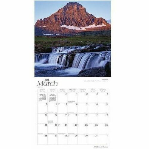 Brown Trout Travel Monthly Wall Calendar, 12" x 12" , Wild & Scenic Montana, January To December 2023 - Medium - Regular - Monthly - January 2023 to December - 12" x 12" Sheet Size - Multicolor Sheet - Stapled - Wall Mount - 12" Height x 12" Width
