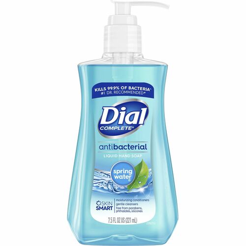 Dial Spring Antibacterial Hand Soap - Spring Water Scent - 7.5 fl oz (221.8 mL) - Bacteria Remover - Hand, Healthcare, School, Office, Restaurant, Daycare - Moisturizing - Antibacterial - Blue - 1 Each