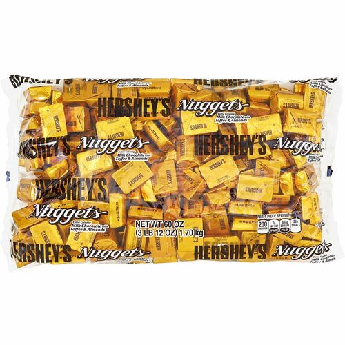 Hershey Nuggets Chocolates - Milk Chocolate with Toffee & Almonds - 3.75 lb - 1 / Carton