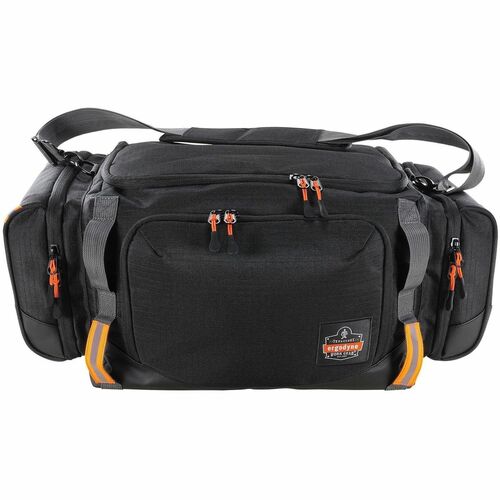 Ergodyne Arsenal Carrying Case (Duffel) Gear - Black, Light Gray - Water Resistant Pocket, Drop Resistant, Water Resistant - Tarpaulin, 600D Ripstop Polyester, Nylon, Elastic Body - 600D Ripstop Polyester Exterior Material - Shoulder Strap, Handle, D-ring