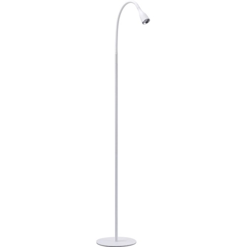 Black & Decker Gooseneck LED Floor Lamp 4.5W White - 58" (1473.20 mm) Height - 4.50 W LED Bulb - White - Gooseneck, Flicker-free, Flexible - 470 lm Lumens - Floor-mountable - White - for Home, Office