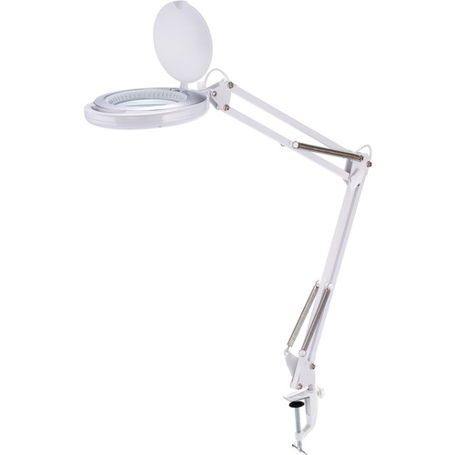 Bostitch Clamp-On Magnifying Lamp - LED Bulb - Flicker-free, Adjustable Head, Eco-friendly, Glare-free Light - Desk Mountable - White - for Desk