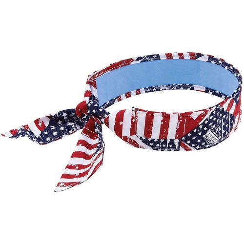 Ergodyne Chill-Its 6700CT Cooling Bandana - Stars/Stripes - Polyvinyl Alcohol (PVA), Cotton