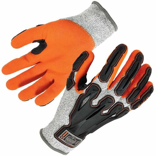 Ergodyne 922CR Nitrile Dorsal Cut-Resistant Gloves - Cut, Abrasion, Impact, Dirt, Debris Protection - Sandy Nitrile Coating - 8 Size Number - Medium Size - High Performance Polyethylene (HPPE) - Gray - Cut Resistant, Slash Resistant, Impact Resistant, Pun