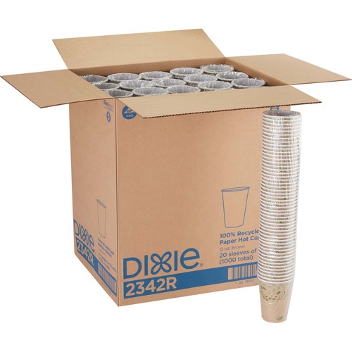 Dixie EcoSmart Cup - 12 fl oz - Brown - Paper - Hot Drink, Cold Drink - 1000 / Case