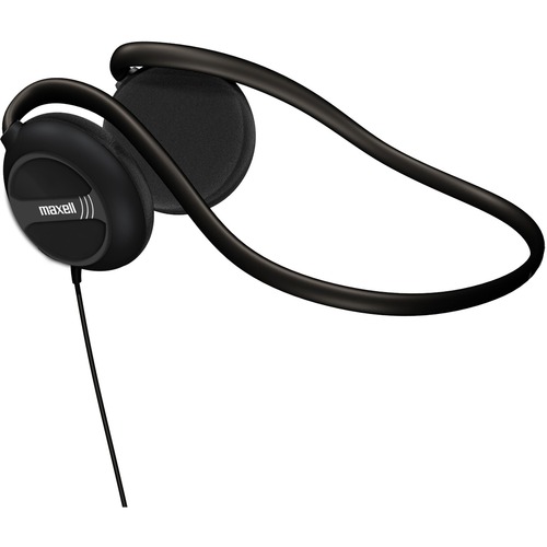 Maxell Stereo Neckbands - Stereo - Black - Mini-phone (3.5mm) - Wired - 32 Ohm - 16 Hz 24 kHz - Nickel Plated Connector - Behind-the-neck - Binaural - Ear-cup - 1