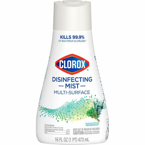 Clorox Disinfecting, Sanitizing, and Antibacterial Mist - Spray - 16 fl oz (0.5 quart) - Eucalyptus Peppermint Scent - 1 Each - White