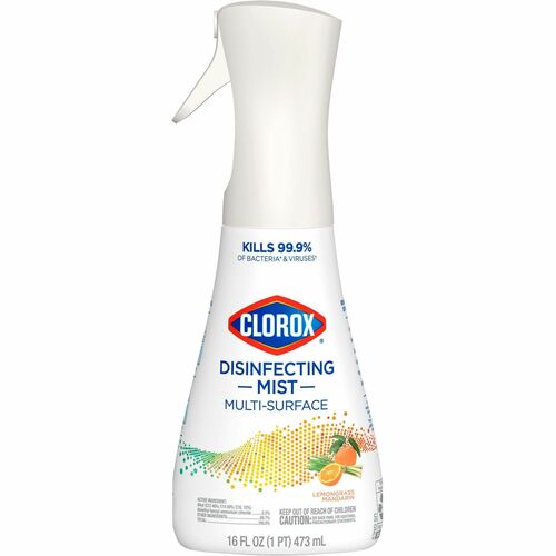 Clorox Disinfecting, Sanitizing, and Antibacterial Mist - Spray - 16 fl oz (0.5 quart) - Lemongrass Mandarin Scent - 1 Each - White