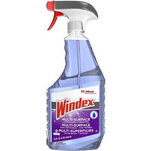 Windex® Non-Ammoniated Cleaner - 32 fl oz (1 quart) - Non Ammoniated, Streak-free, Refillable - Purple Trigger Bottle - 1 Each