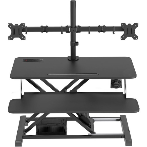 Rocelco EDRB-DM2 - Electric Desk Riser + Dual Monitor Arm