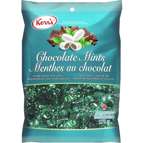 Kerr's Chocolate Mints 175g - Peppermint, Chocolate - No Artificial Flavor, No High Fructose Corn Syrup, Peanut-free, Gluten-free - 1 Each