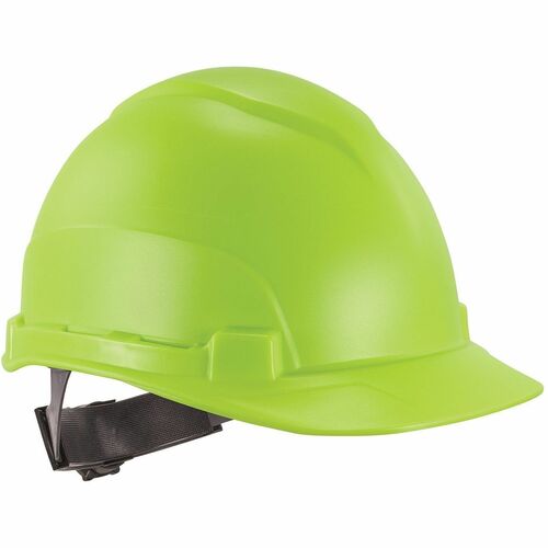 Ergodyne Skullerz 8967 Class E Hard Hat - Recommended for: Construction, Utility, Oil & Gas, Forestry, Mining, General Purpose - Ear, Impact, Head Protection - Strap Closure - High-density Polyethylene (HDPE), Plastic - Lime - Lightweight, Adjustable, Adj