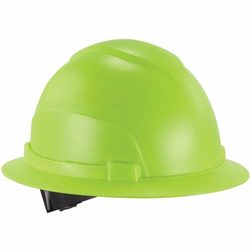 Ergodyne Skullerz 8969 Class E Hard Hat - Recommended for: Construction, Utility, Oil & Gas, Forestry, Mining, General Purpose - Sun, Rain, Debris, Impact, Head Protection - High-density Polyethylene (HDPE), Plastic - Lime - Lightweight, Adjustable Ratche