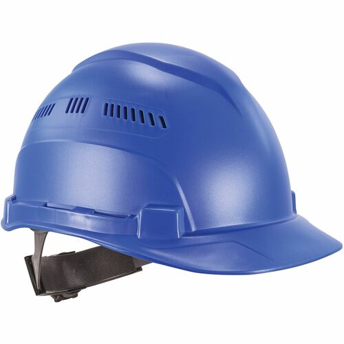 Ergodyne 8966 Lightweight Cap-Style Hard Hat - Recommended for: Head, Construction, Oil & Gas, Forestry, Mining, Utility, Industrial - Sun, Rain Protection - Strap Closure - High-density Polyethylene (HDPE) - Blue - Lightweight, Cap Style, Adjustable Ratc