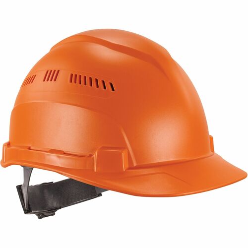 Ergodyne 8966 Lightweight Cap-Style Hard Hat - Recommended for: Head, Construction, Oil & Gas, Forestry, Mining, Utility, Industrial - Sun, Rain Protection - Strap Closure - High-density Polyethylene (HDPE) - Orange - Lightweight, Cap Style, Adjustable Ra