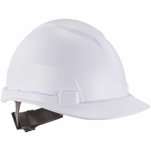 Ergodyne Skullerz 8967 Class E Hard Hat - Recommended for: Construction, Utility, Oil & Gas, Forestry, Mining, General Purpose - Ear, Impact, Head Protection - Strap Closure - High-density Polyethylene (HDPE), Plastic - White - Lightweight, Adjustable, Ad