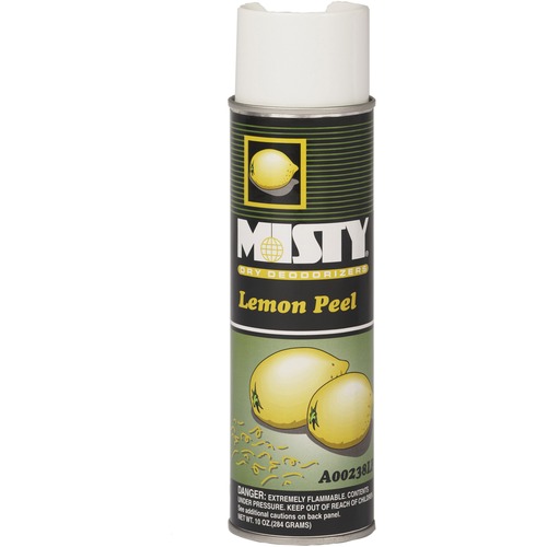 MISTY Handheld Scented Dry Deodorizer - Spray - 10 fl oz (0.3 quart) - Lemon - Odor Neutralizer, Ozone-safe - 12 / Carton