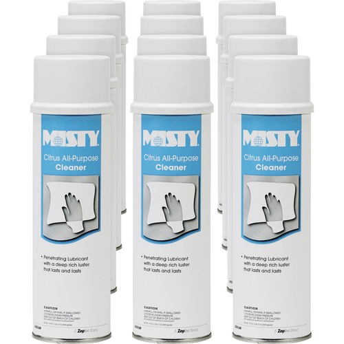 MISTY Citrus All-Purpose Cleaner - For Multipurpose - Aerosol, Foam Spray - 19 fl oz (0.6 quart) - Citrus Scent - Non-flammable, Petroleum Free, Chlorine-free, Organic - White - 12 / Carton