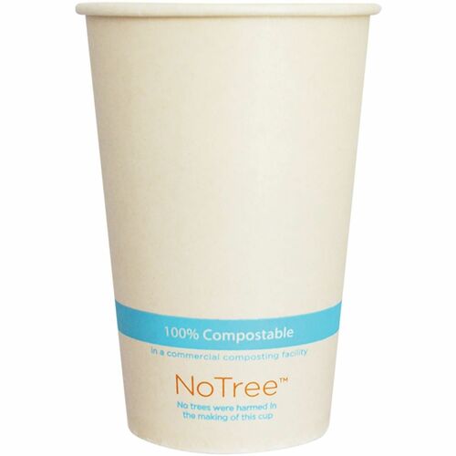 World Centric Compostable NoTree Paper Cold Cups - 16 fl oz - Beige - Paper - Cafe, Cafeteria, Restaurant, Cold Drink, Cold - 20 / Carton