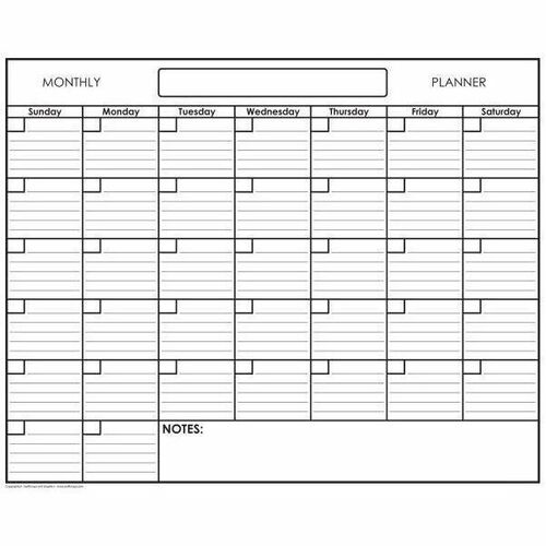 SwiftGlimpse Erasable Monthly Wall Planner, 24" x 36" , Black/White, Undated - Large - Undated - Tapebound - Wall Mount - 24" Height - Erasable