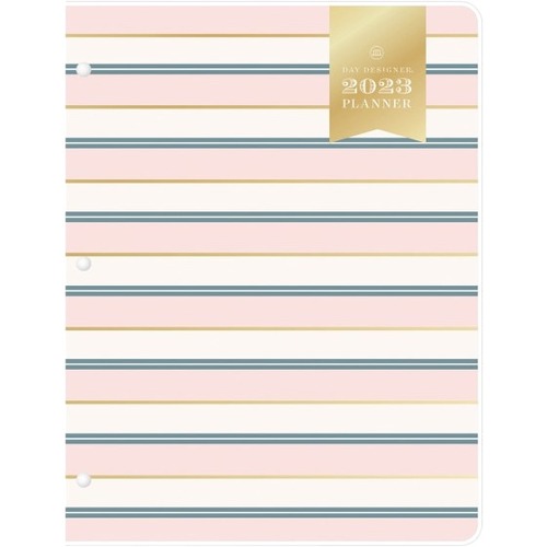 Day Designer Monthly Planning Calendar, 8-1/2” x 11”, Cape Stripe Clear, January To December 2023, 138797 - Medium Size - Monthly - 12 Month - December 2023 - December 2023 - 1 Month Double Page Layout - 11" x 8 1/2" White Sheet - Stapled - Mu