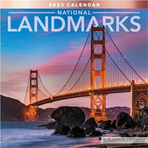 Office Depot® Brand Monthly Wall Calendar, 12" x 12" , National Landmarks, January To December 2023, ODE16410 - Medium Size - Monthly - 12 Month - January 2023 - December 2023 - 1 Month Double Page Layout - 12" x 12" White Sheet - Saddle Stitch - Whit