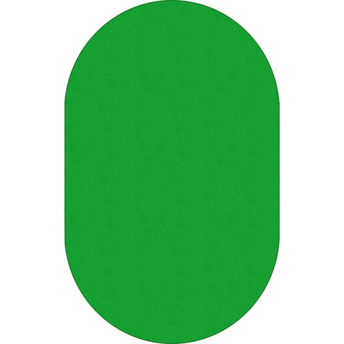 Flagship Carpets Classic Solid Color 12' Oval Rug - Floor Rug - Traditional - 12 ft Length x 90" Width - Oval - Lime Green - Nylon, Yarn