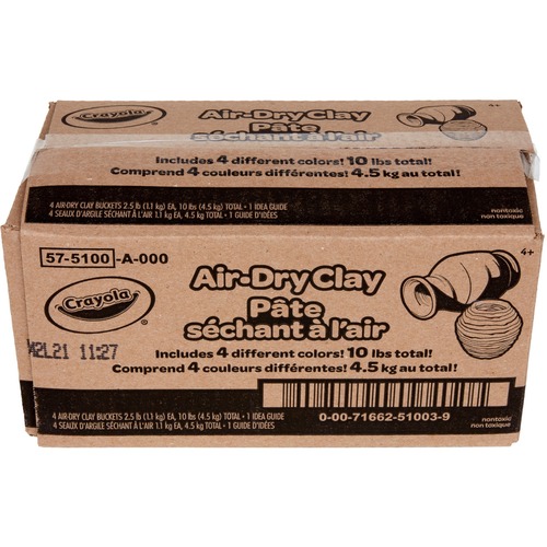 Crayola Air-Dry Clay - Classroom, Room - 4 / Pack - Assorted