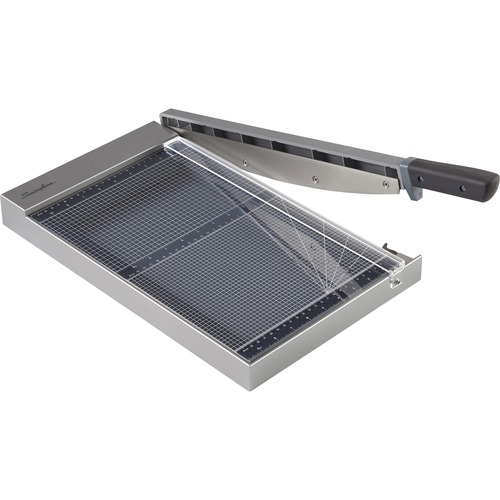 Swingline ClassicCut Guillotine Glass Trimmer - 15 Sheet Cutting Capacity - 15" Cutting Length - Safety Latch - Tempered Glass - Gray - 1 Each