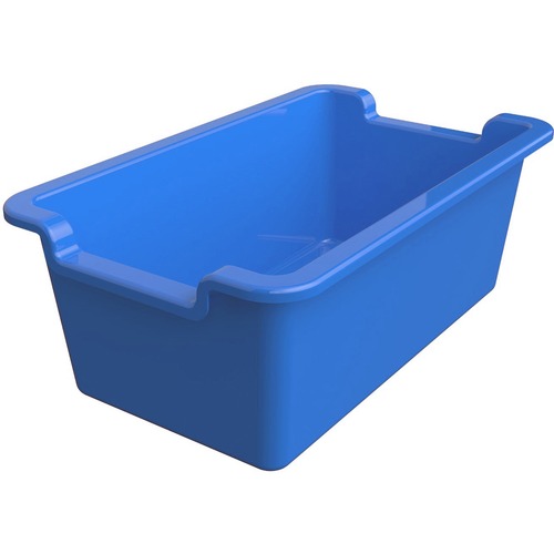 Deflecto Antimicrobial Rectangular Storage Bin - 5.1" Height x 13.2" Width x 8.1" Depth - Antimicrobial, Lightweight, Mold Resistant, Mildew Resistant, Handle, Portable, Stackable - Blue - Polypropylene - 1 Each