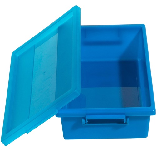 Deflecto Little Artist Antimicrobial Storage Tote - 3.1" Height x 11.9" Width x 6.8" Depth - Antimicrobial, Lightweight, Mold Resistant, Mildew Resistant, Handle, Portable, Stackable, Durable, Spill Resistant, Easy to Clean - Blue - Polypropylene - 1 Each