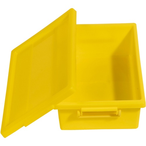 Deflecto Little Artist Antimicrobial Storage Tote - 3.1" Height x 11.9" Width x 6.8" Depth - Antimicrobial, Lightweight, Mold Resistant, Mildew Resistant, Handle, Portable, Stackable, Durable, Spill Resistant, Easy to Clean - Yellow - Polypropylene - 1 Ea