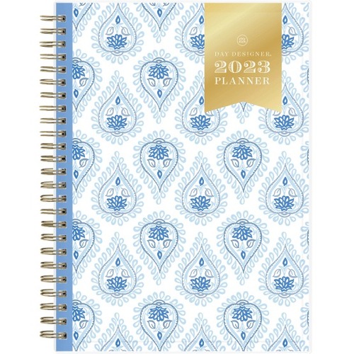Day Designer Weekly/Monthly Planning Calendar, 5-7/8” x 8-5/8”, Perfectly Paisley Blue, January To December 2023, 138790 - Personal - Monthly, Weekly - 12 Month - January 2023 - December 2023 - 1 Week, 1 Month Double Page Layout - 5 7/8" x 8 5