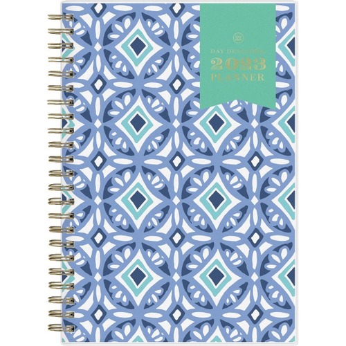 Day Designer Weekly/Monthly Planning Calendar, 5” x 8”, Tile Frosted, January To December 2023, 101410 - Small Size - Personal/Home Office - Weekly, Monthly - 12 Month - January 2023 - December 2023 - 1 Month, 1 Week Double Page Layout - 5" x 
