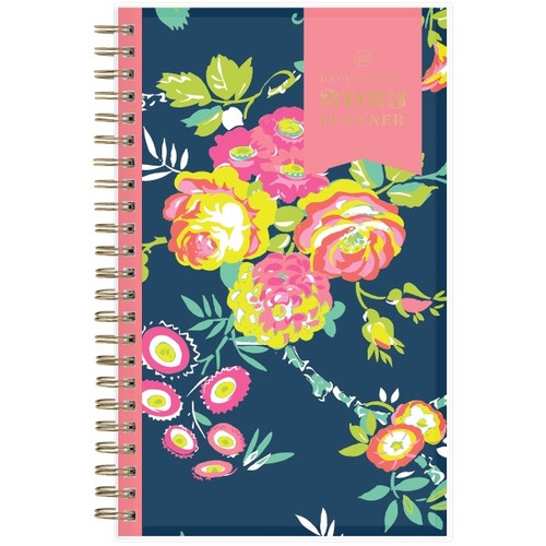 Day Designer Weekly/Monthly Planning Calendar, 5” x 8”, Peyton Navy, January To December 2023, 103620 - Personal - Weekly, Monthly - 12 Month - January 2023 - December 2023 - 1 Month, 1 Week Double Page Layout - 5" x 8" White Sheet - Twin Wire