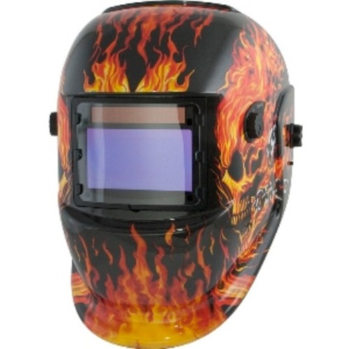 Titan 41266 Tool Solar Powered Auto Darkening Welding Helmet With Flame Design