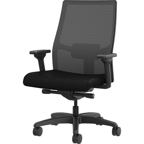 HON Ignition 2.0 Mid-back Big & Tall Task Chair - Black Foam Seat - Black Back - Black Frame - Mid Back - 5-star Base - Armrest - 1 Each