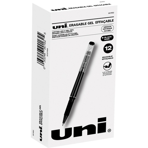 uniball™ Erasable Gel Stick Pens - Medium Pen Point - Black Gel-based Ink - 12 / Box