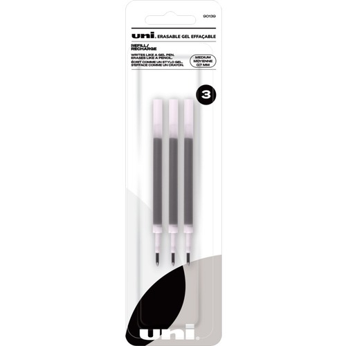 uniball™ Erasable Gel Retractable and Stick Pen Refills - -  LeadBlack Ink - Erasable - 3 Pack